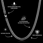 Srebrny łańcuch na szyję, męska biżuteria w stylu streetwear, jubiler Royal Angel, inspirowana hip-hopem.