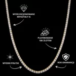 Pozłacany łańcuszek damski w stylu hip-hop, Tennis Chain, Royal Angel