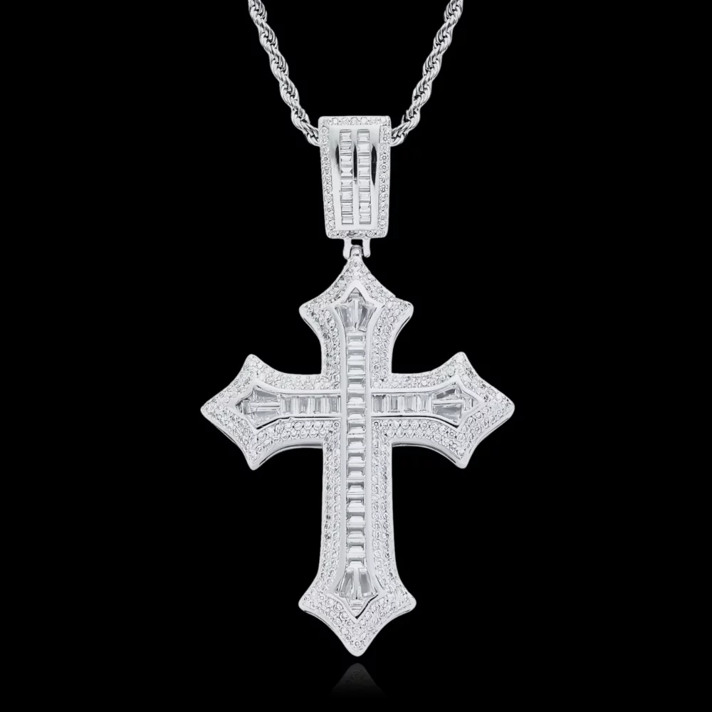 Krzyż Tupac Cross - Białe Złoto