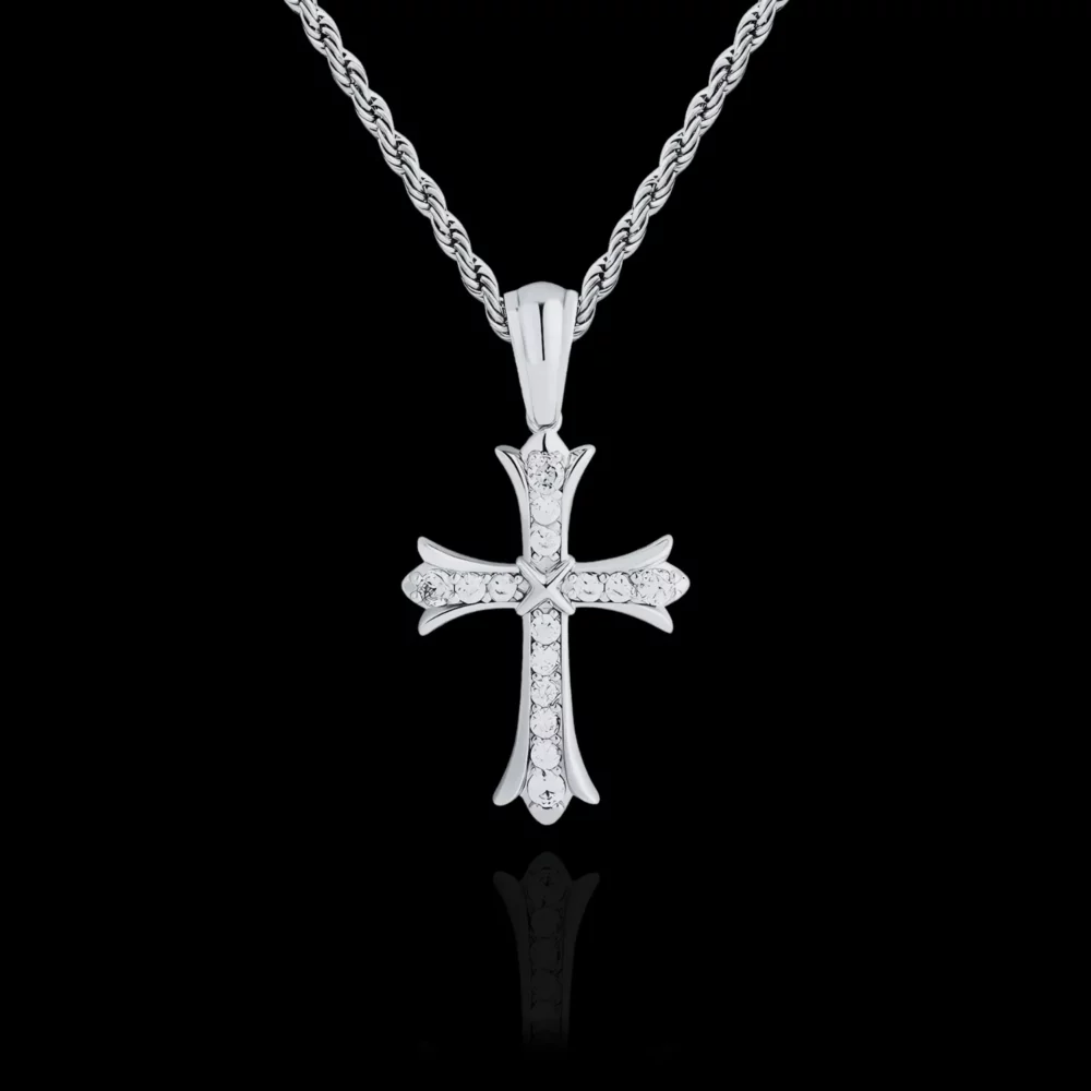 Krzyżyk Iris Cross - Białe Złoto